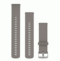 Quick Release Bands (22 mm) - Silver grey silicone , silver hardware  - 010-13406-10 - Garmin